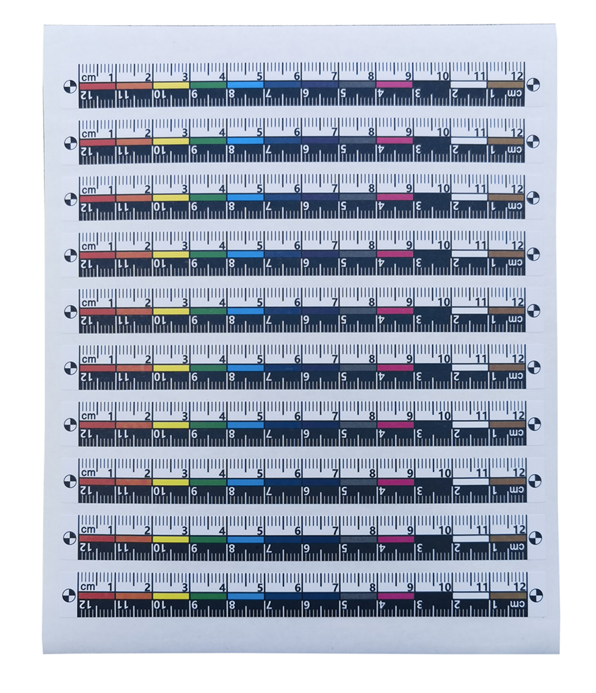 12cm荧光不干胶比例尺